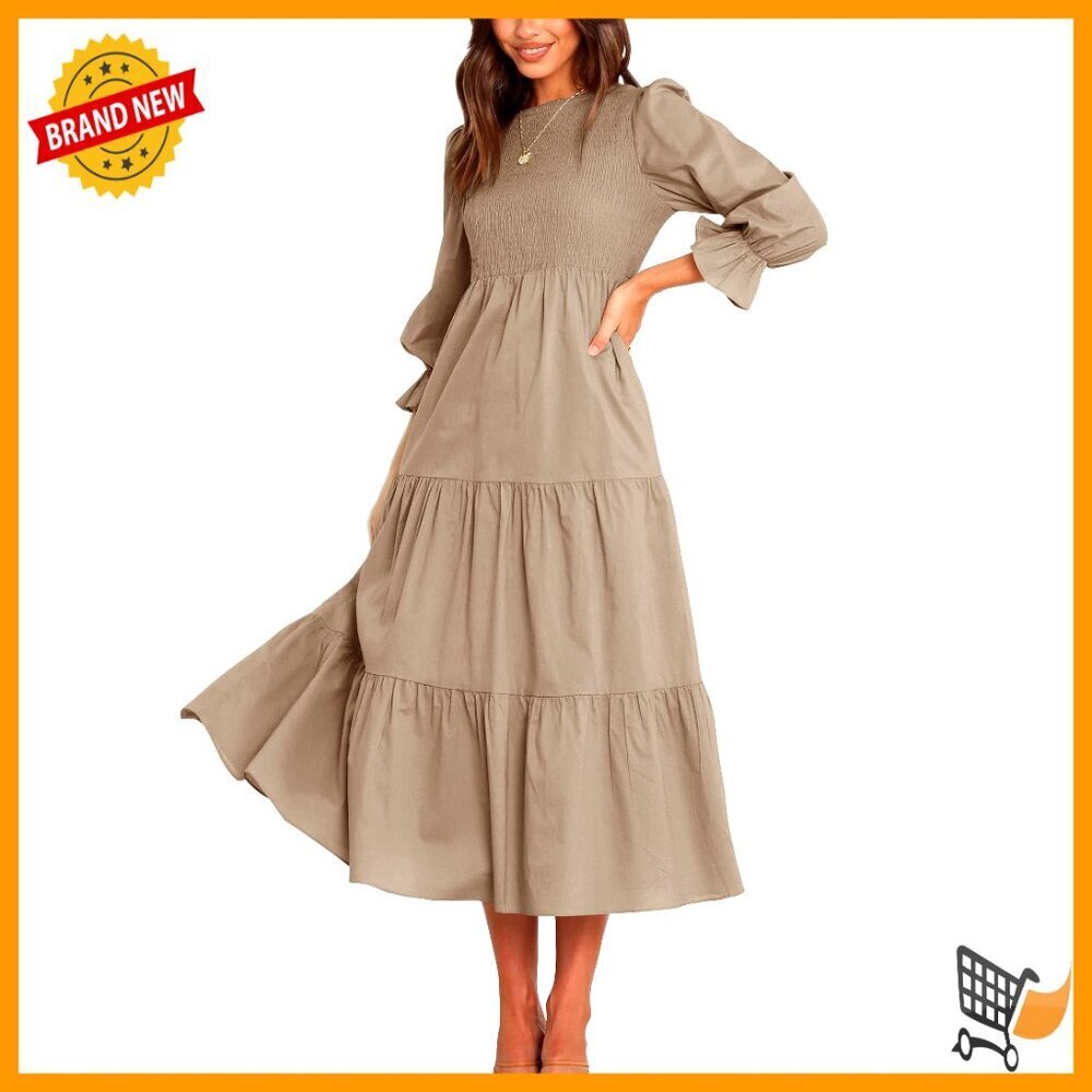 Long Sleeve Maxi Dress Bohemian Tiered Cocktail Formal Elegant Flowy
